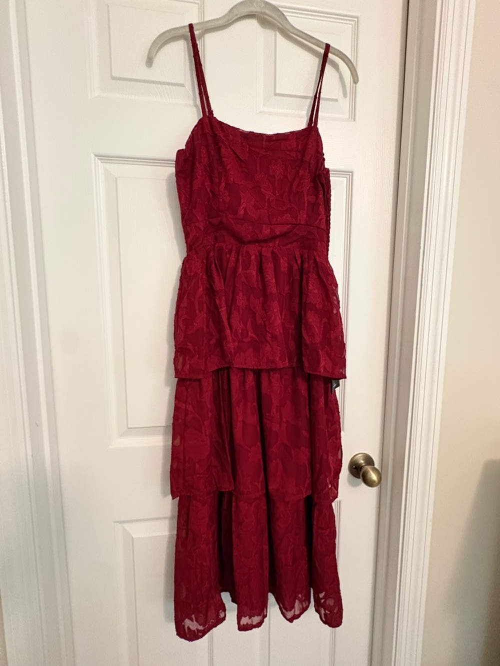 Lulu's Red Tiered Lace Dress